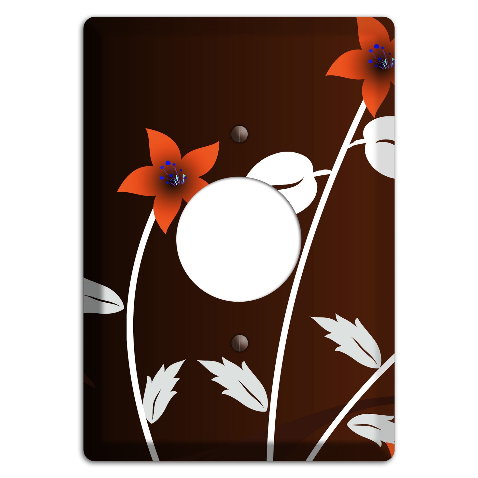 Black and Red Double Sprig Single Receptacle Wallplate