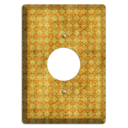 Mustard Diamond Circles Single Receptacle Wallplate