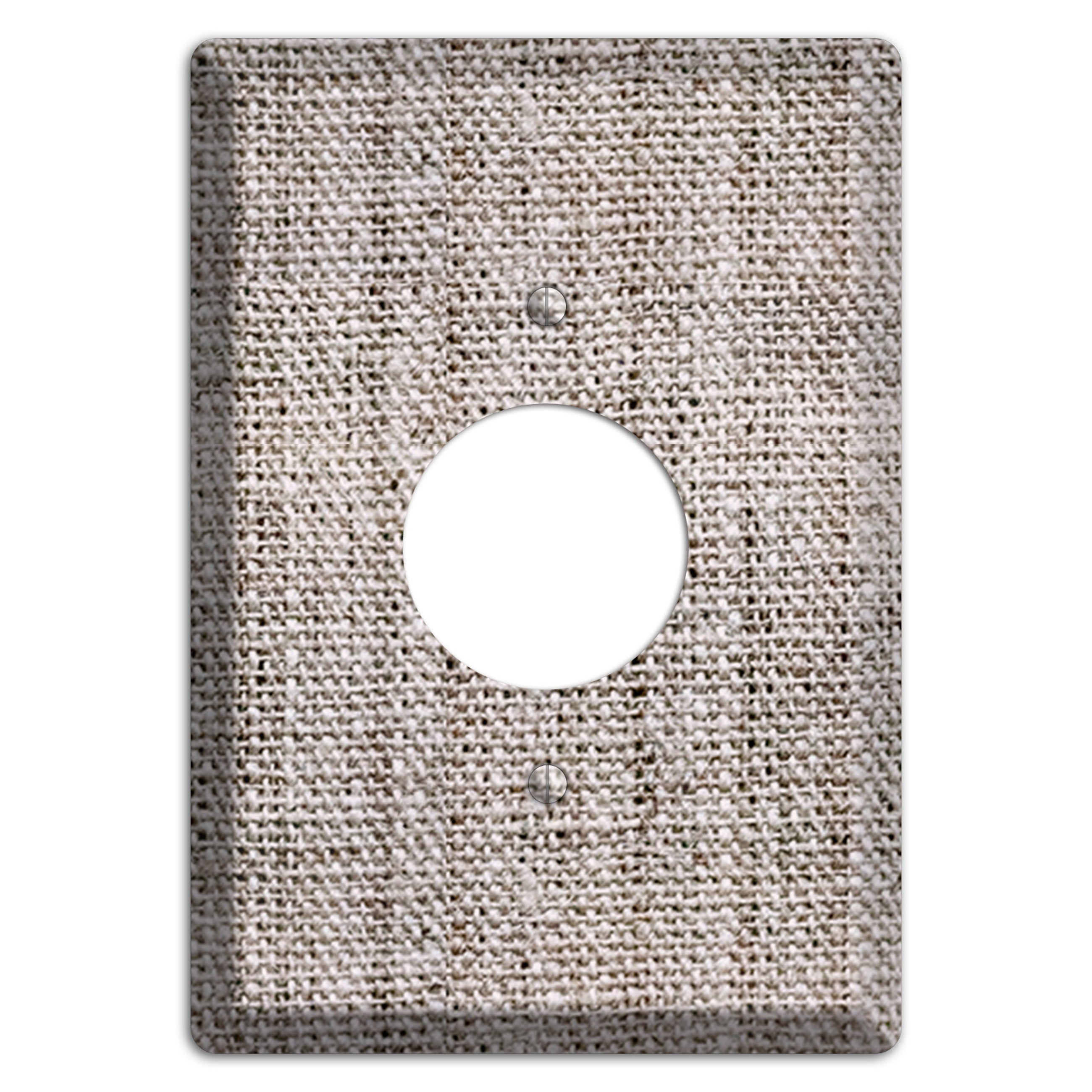 Natural Gray Burlap Single Receptacle Wallplate
