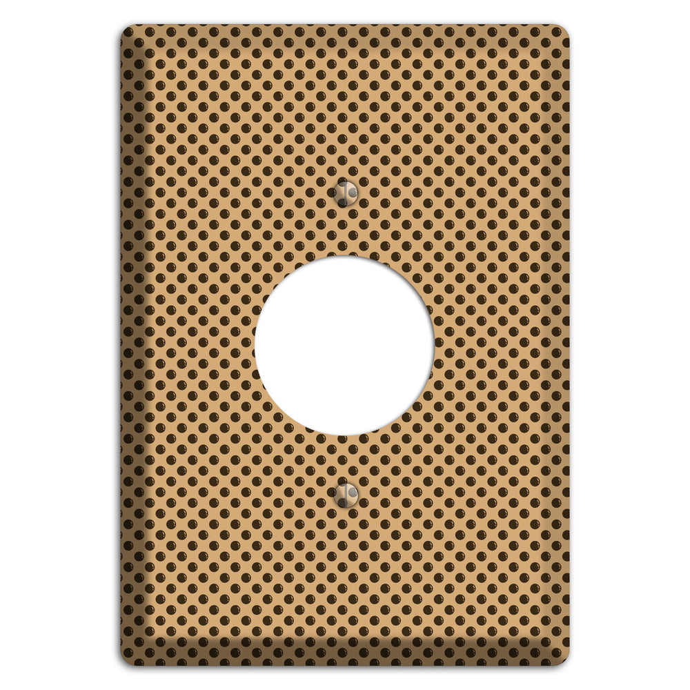 Beige with Brown Polka Dots Single Receptacle Wallplate