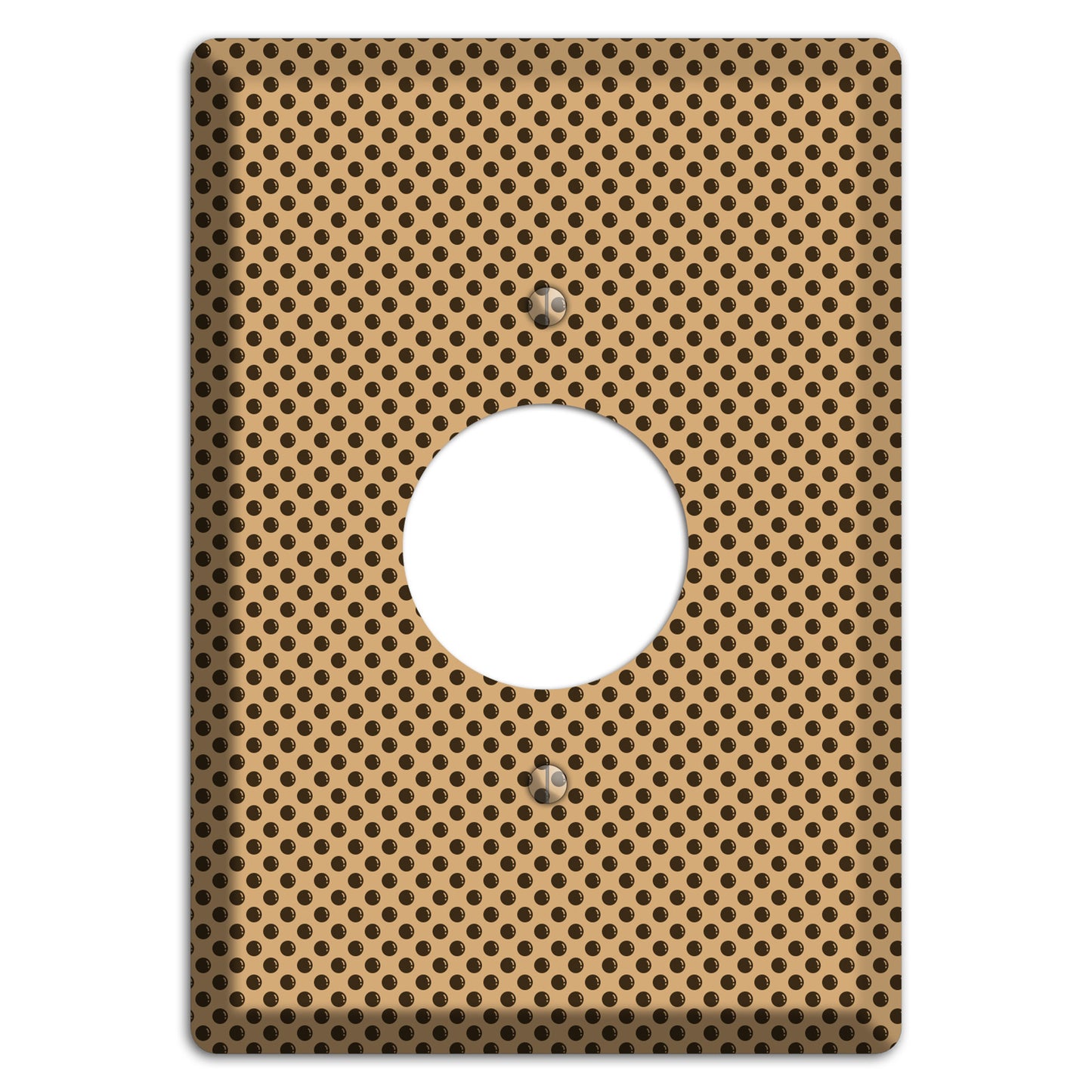 Beige with Brown Polka Dots Single Receptacle Wallplate