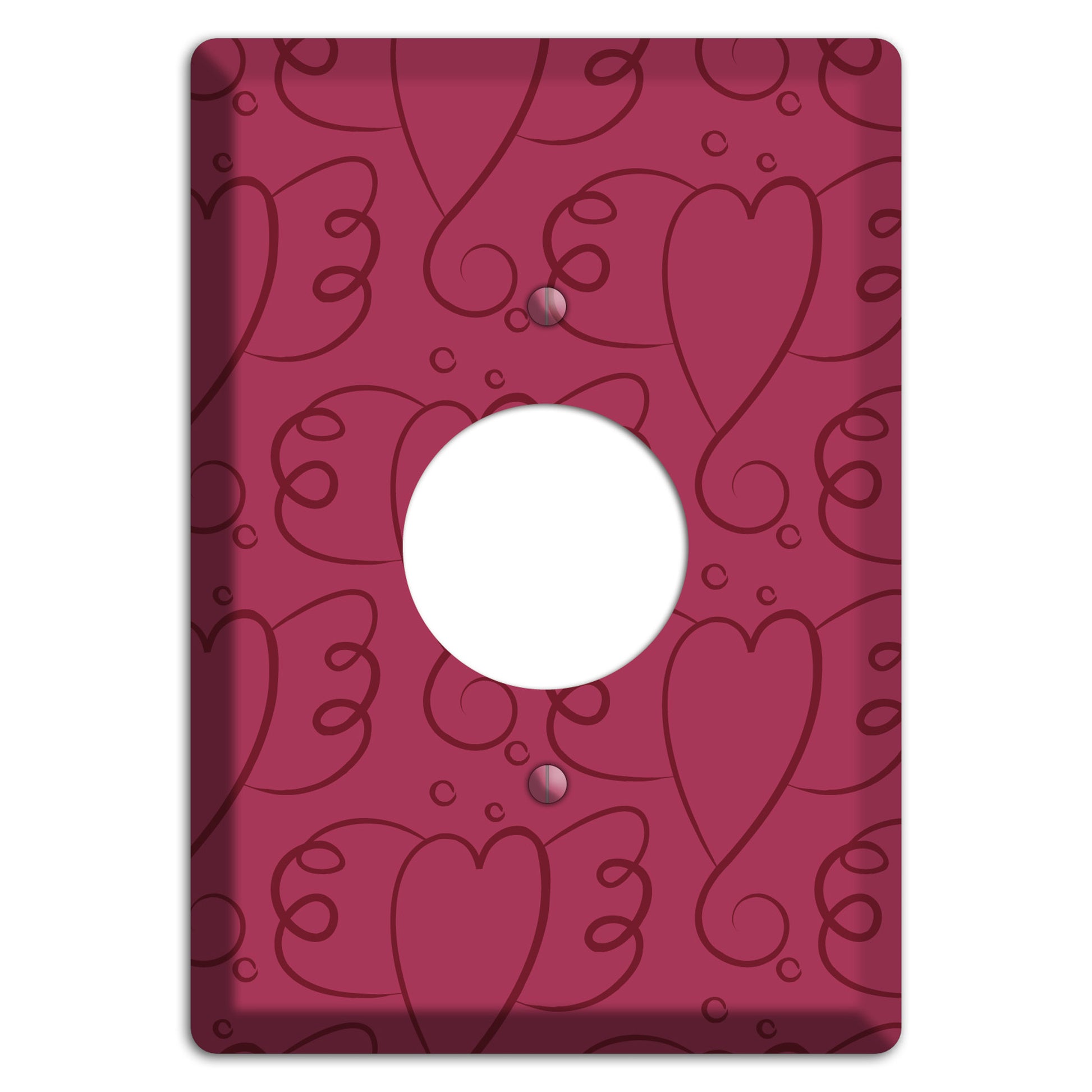 Fuschia Winged Hearts Single Receptacle Wallplate