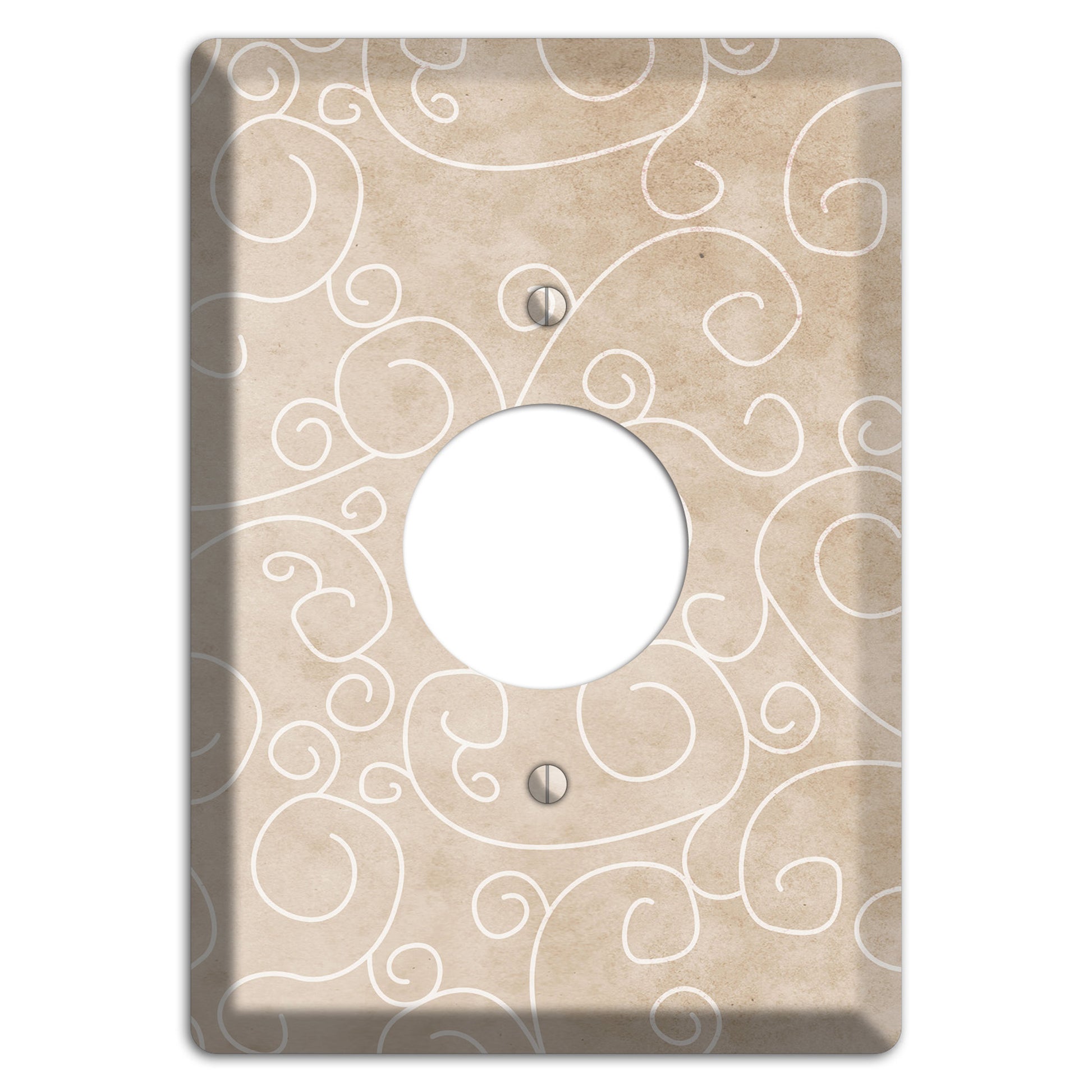 Wafer Neutral Texture Single Receptacle Wallplate