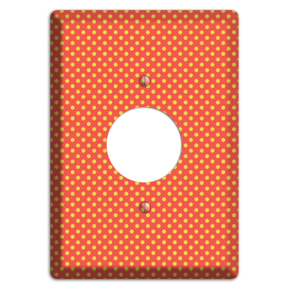 Orange Multi Tiny Polka Dots Single Receptacle Wallplate