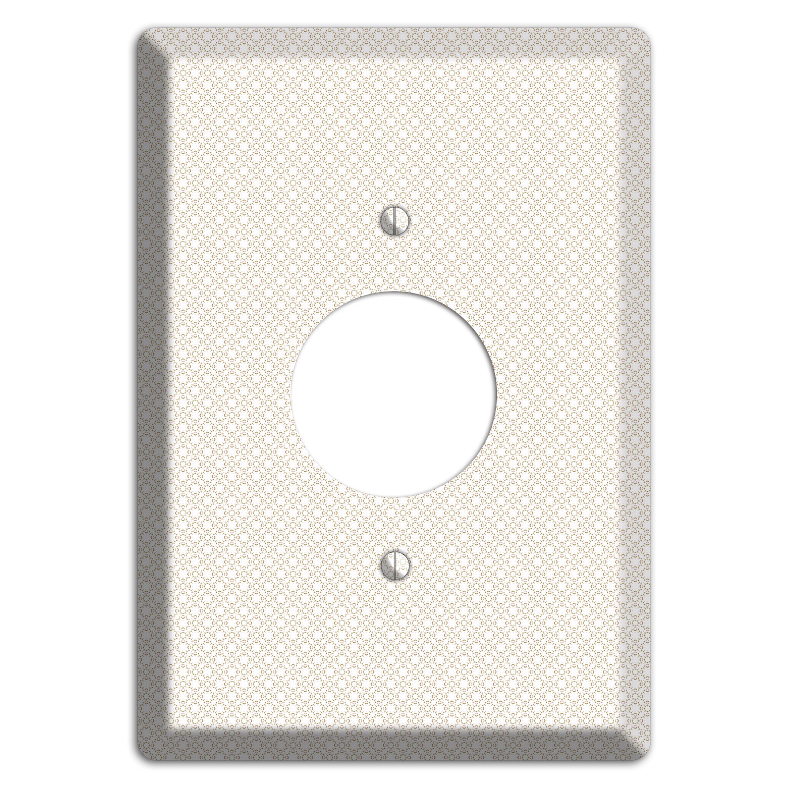 Off White Geometric Single Receptacle Wallplate
