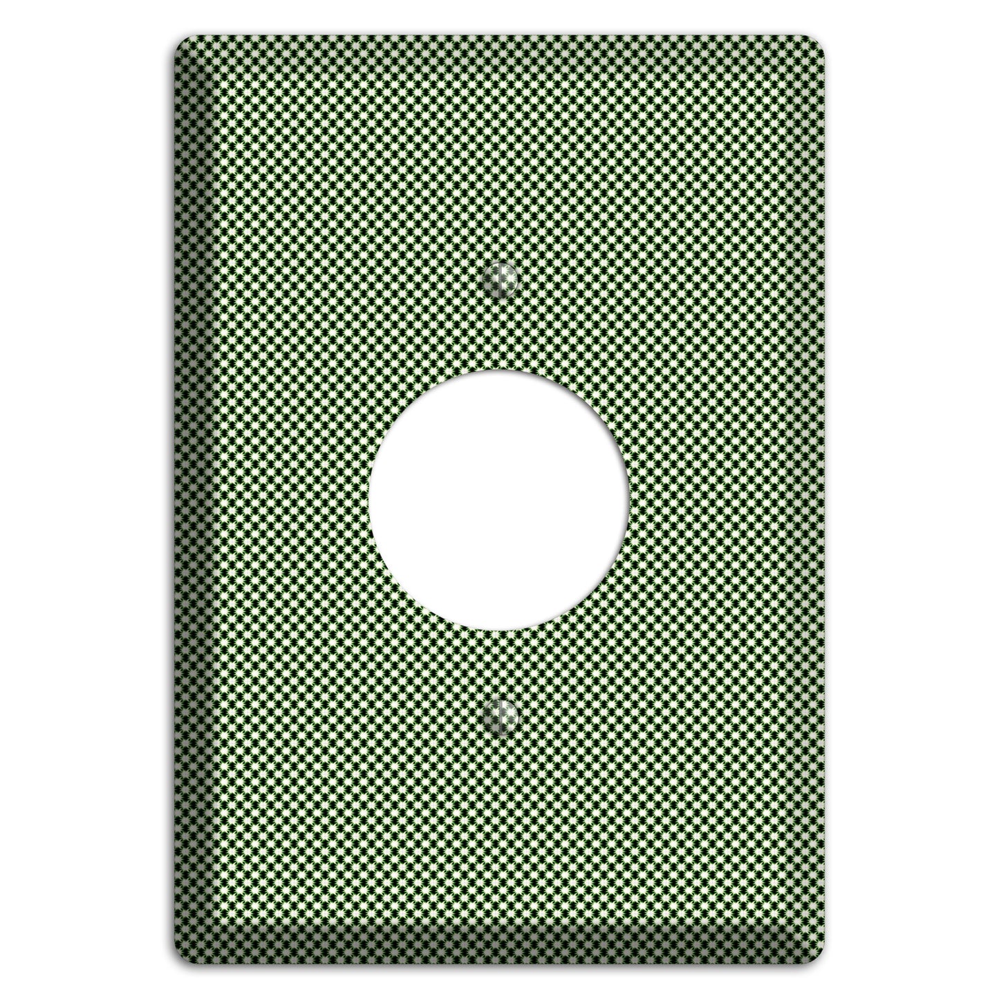 Green Tiny Check Single Receptacle Wallplate