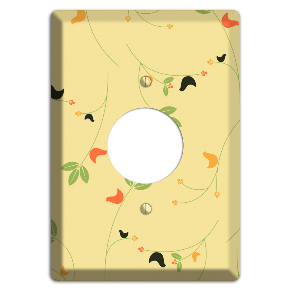 Delicate Yellow Flowers Single Receptacle Wallplate