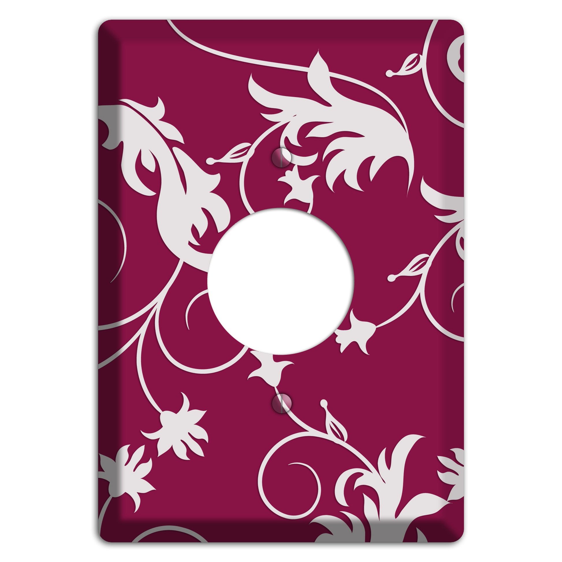Fuschia Victorian Sprig Single Receptacle Wallplate