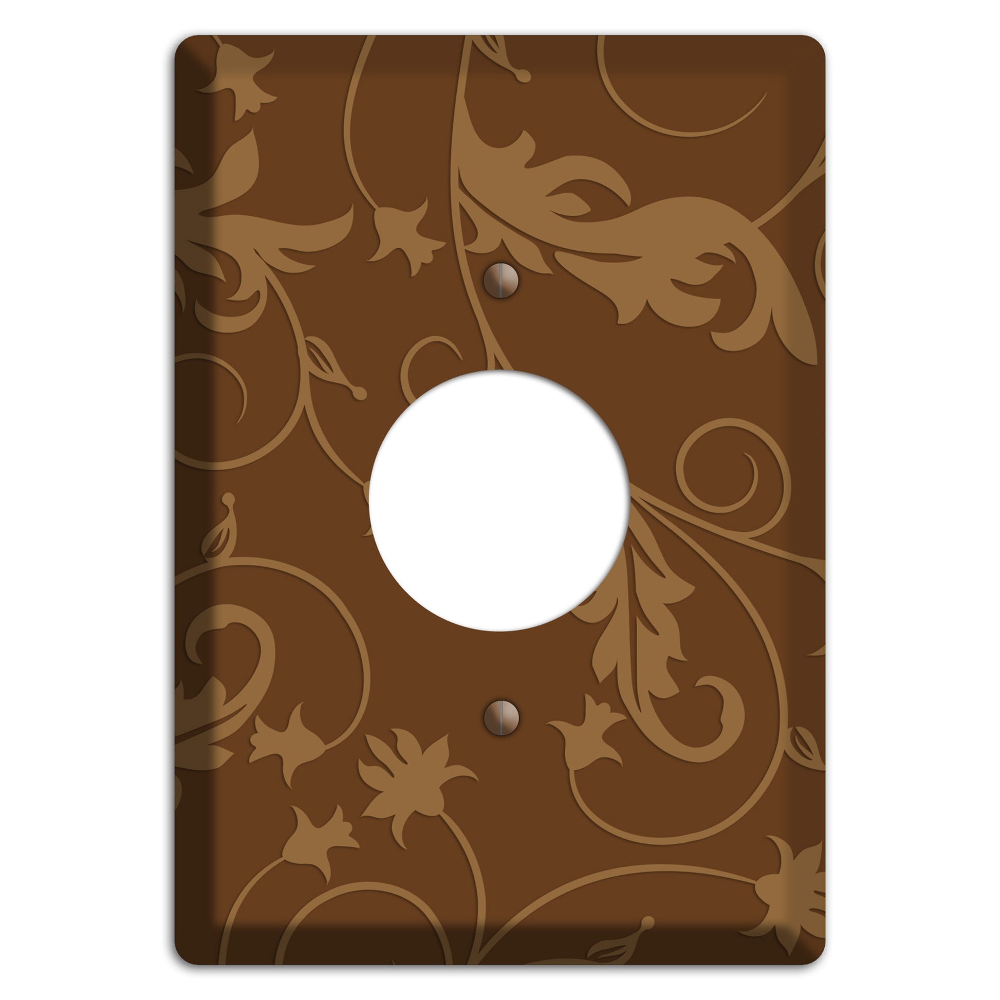 Brown Victorian Sprig Single Receptacle Wallplate