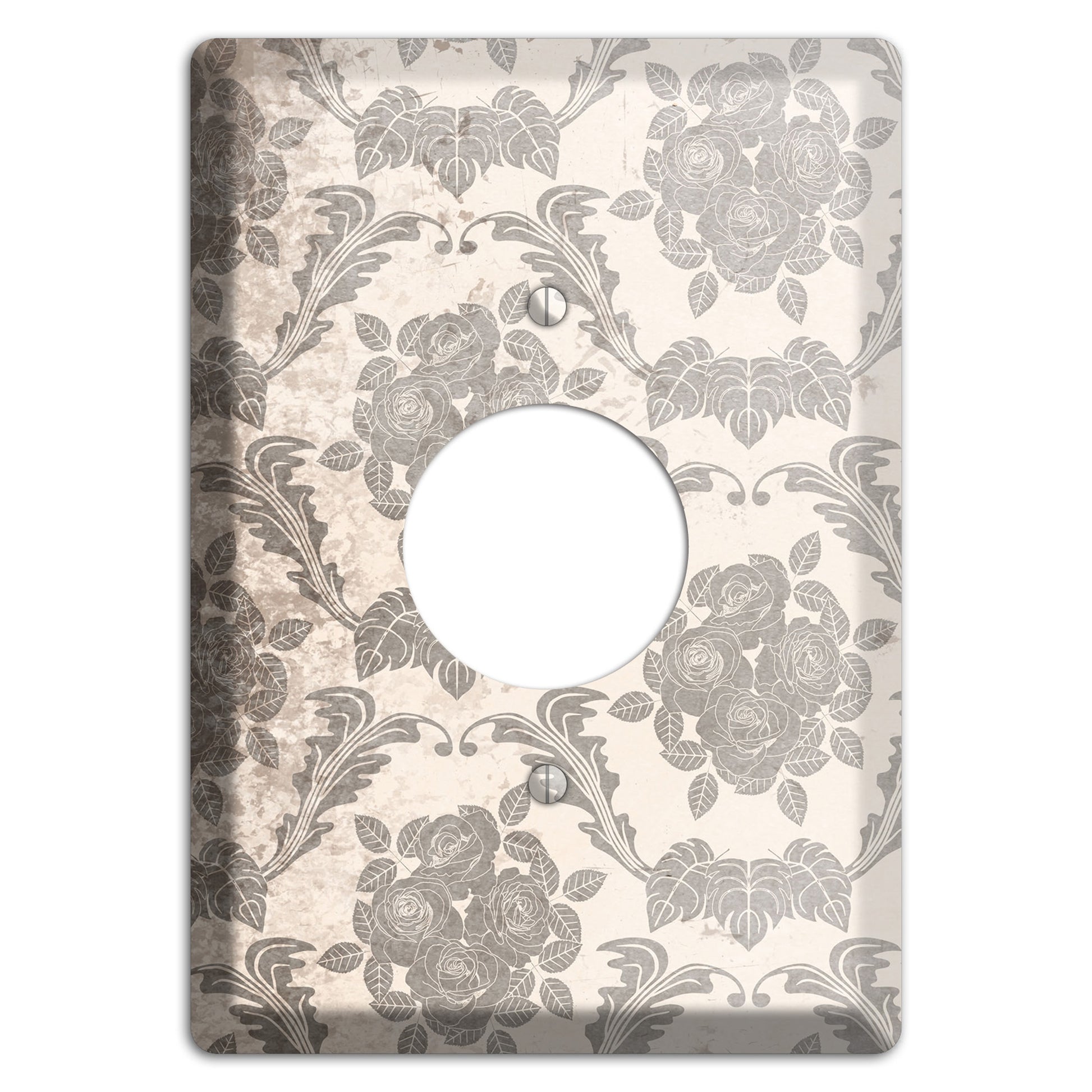 Pearl Bush Vintage Rose Damask Single Receptacle Wallplate