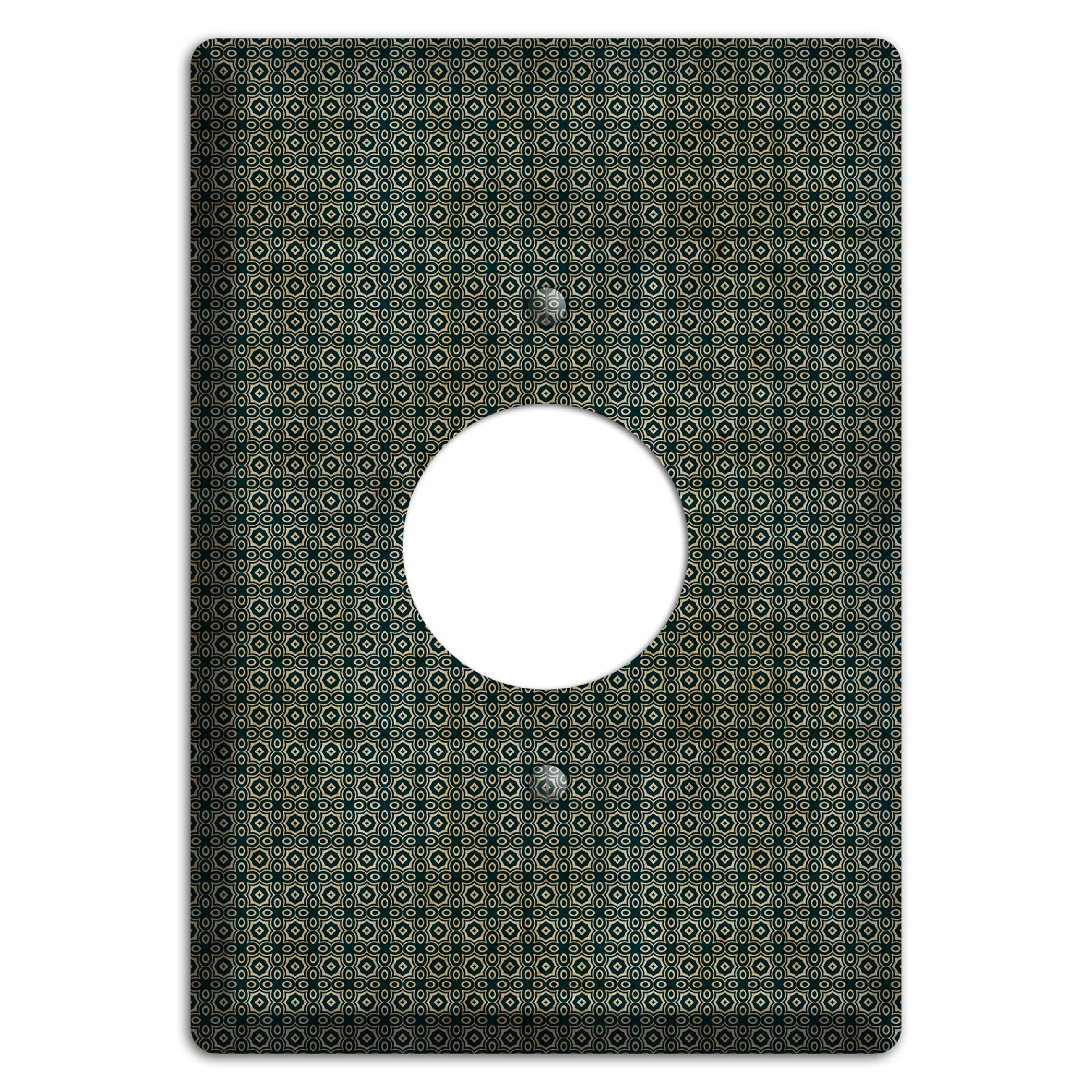 Dark Green Grunge Tiny Tiled Tapestry Single Receptacle Wallplate