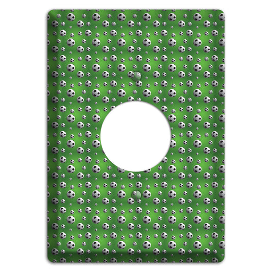 Green with Soccer Balls Single Receptacle Wallplate