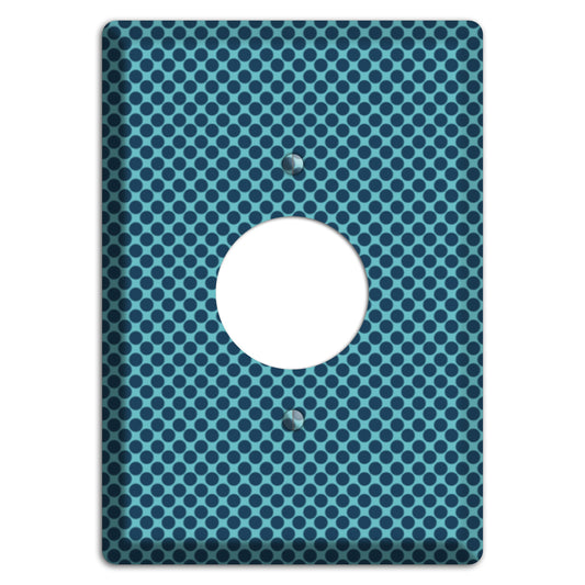 Turquoise with Blue Packed Polka Dots Single Receptacle Wallplate