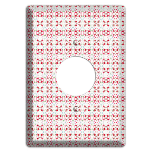White with Red Ball and Stick Tapestry Single Receptacle Wallplate