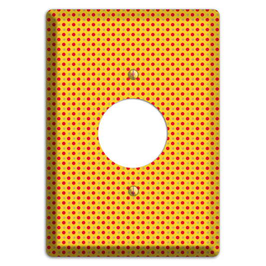 Orange with Maroon Tiny Polka Dots Single Receptacle Wallplate