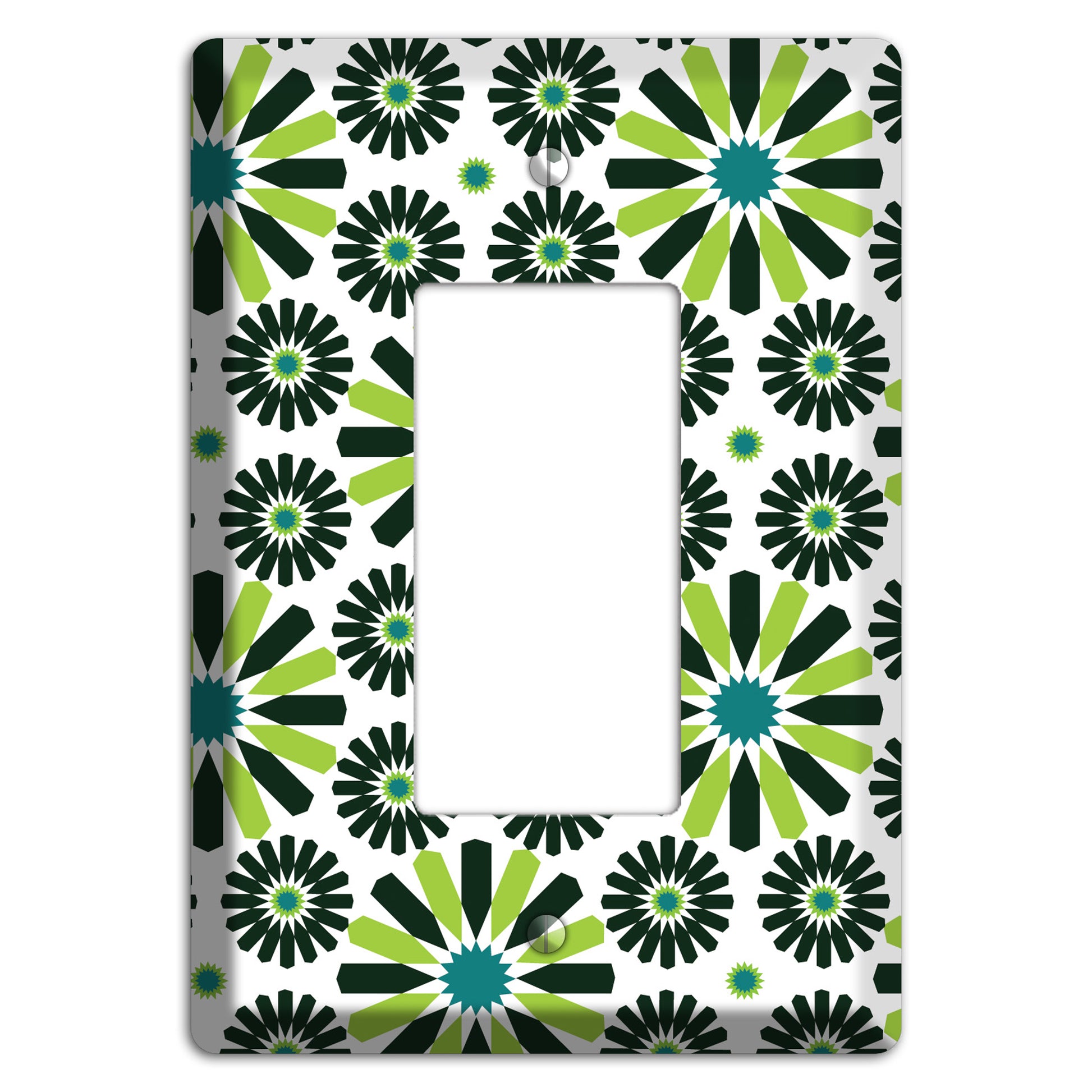 Lime and Teal Scandinavian Floral Rocker Wallplate