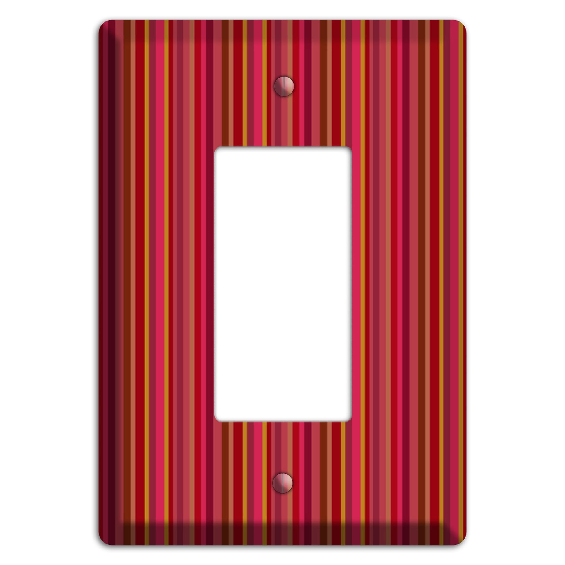 Multi Red Vertical Stripes 2 Rocker Wallplate
