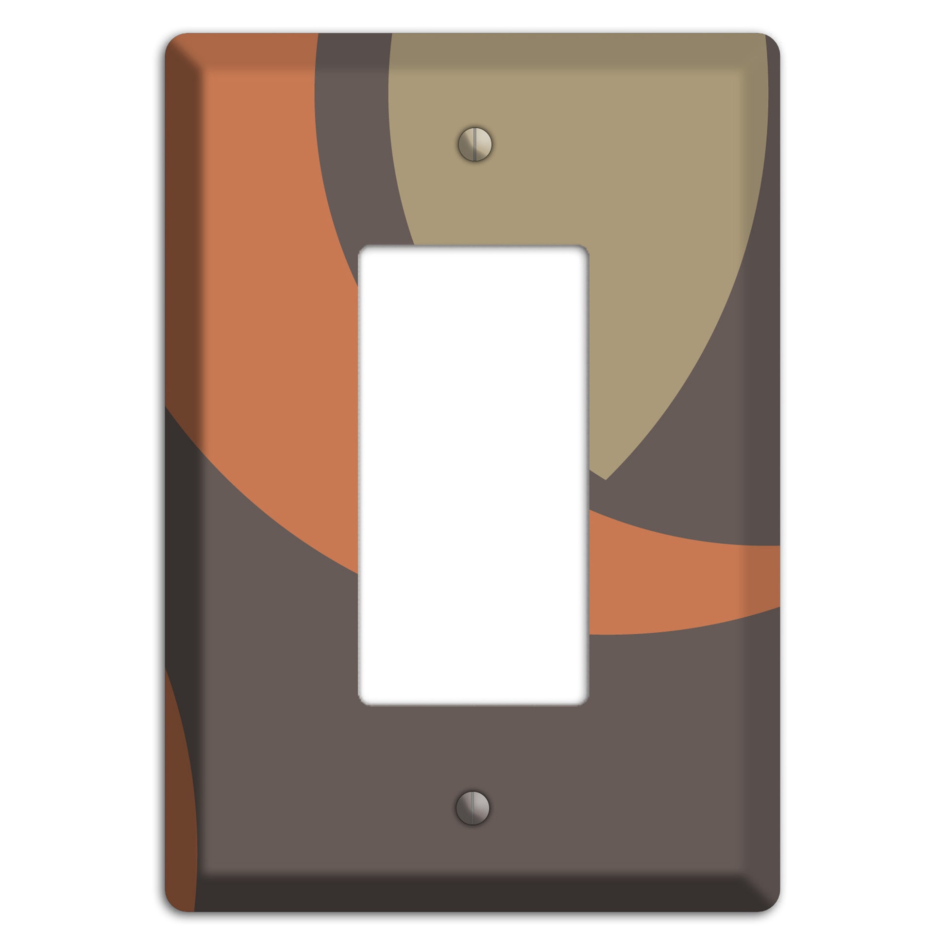 Grey Beige and Orange Abstract Rocker Wallplate