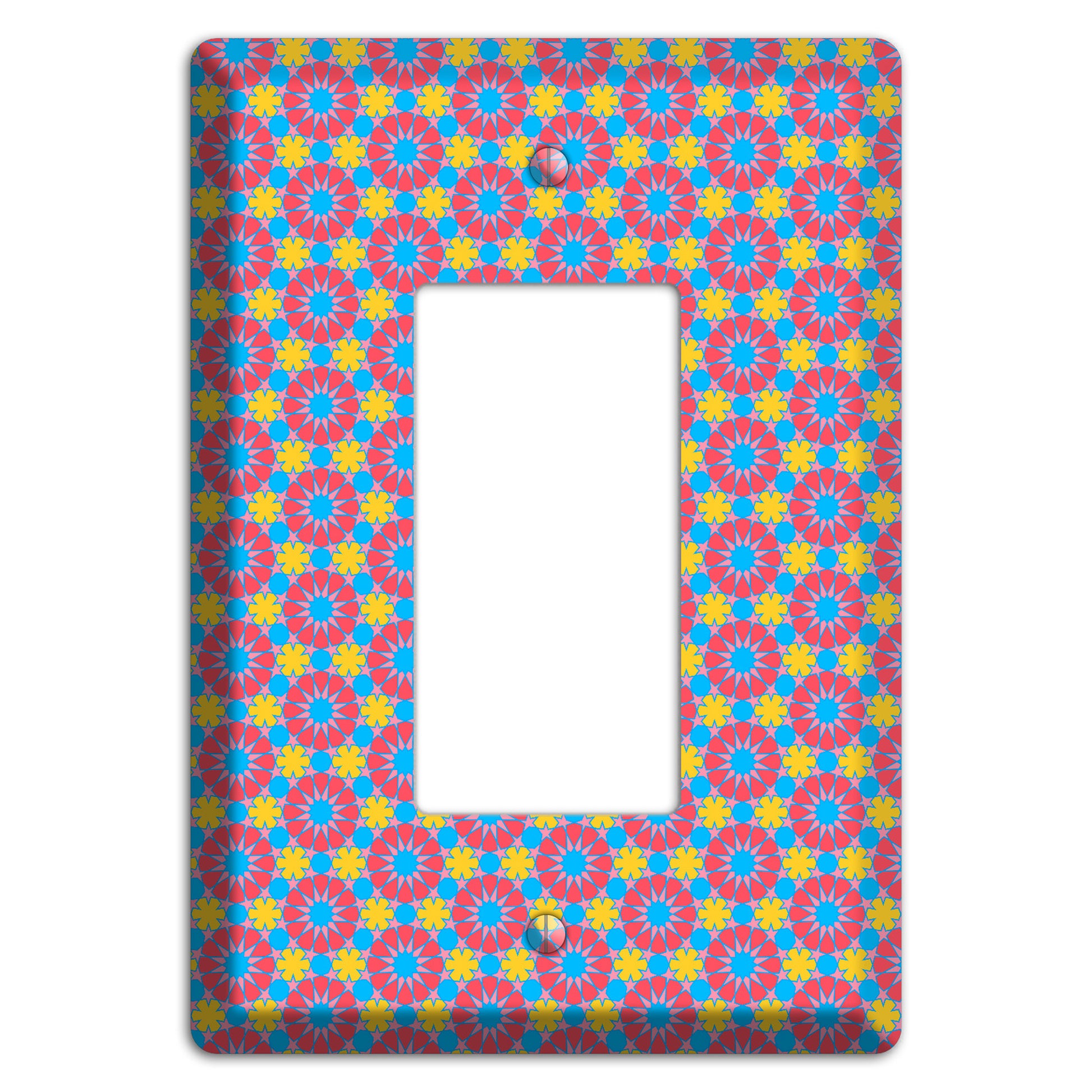 Fuschia Blue Yellow Foulard Rocker Wallplate