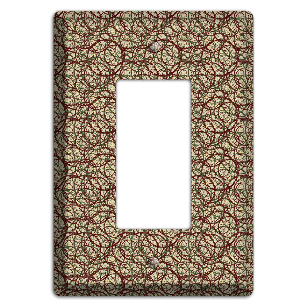 Brown and Burgundy Circles Rocker Wallplate