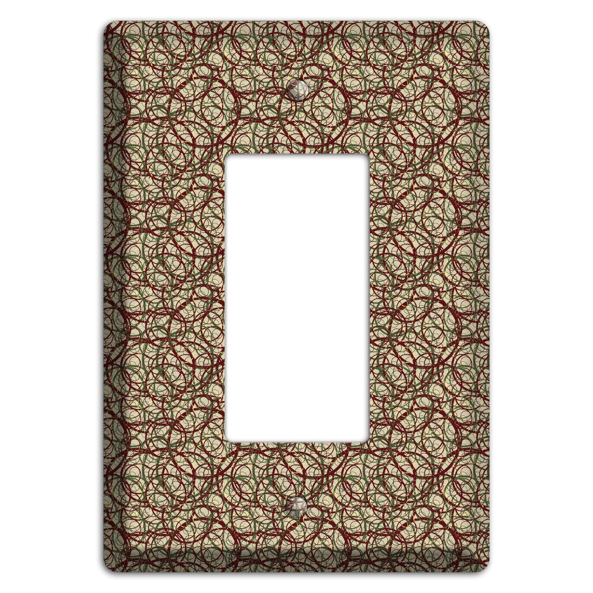 Brown and Burgundy Circles Rocker Wallplate