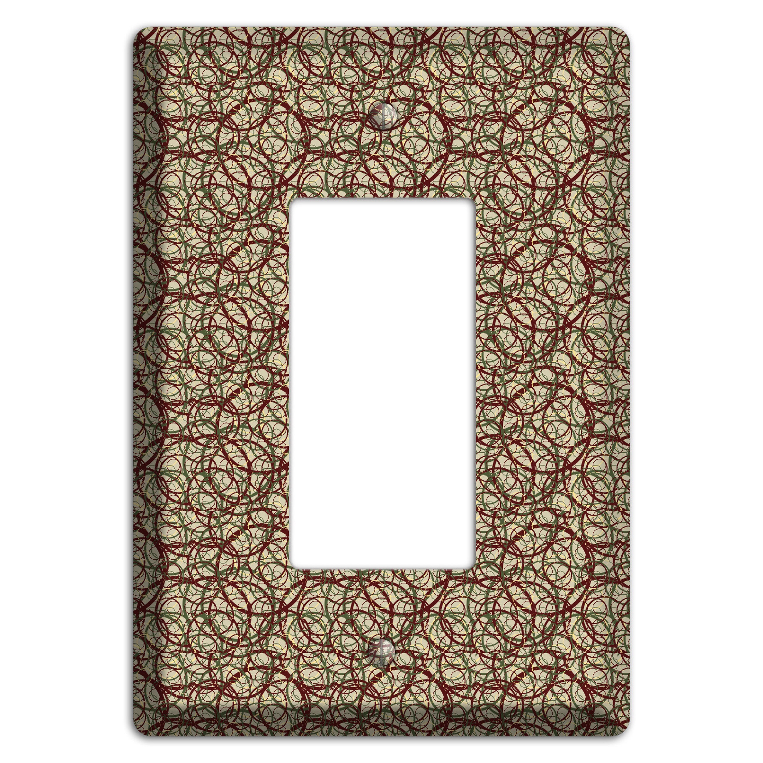 Brown and Burgundy Circles Rocker Wallplate