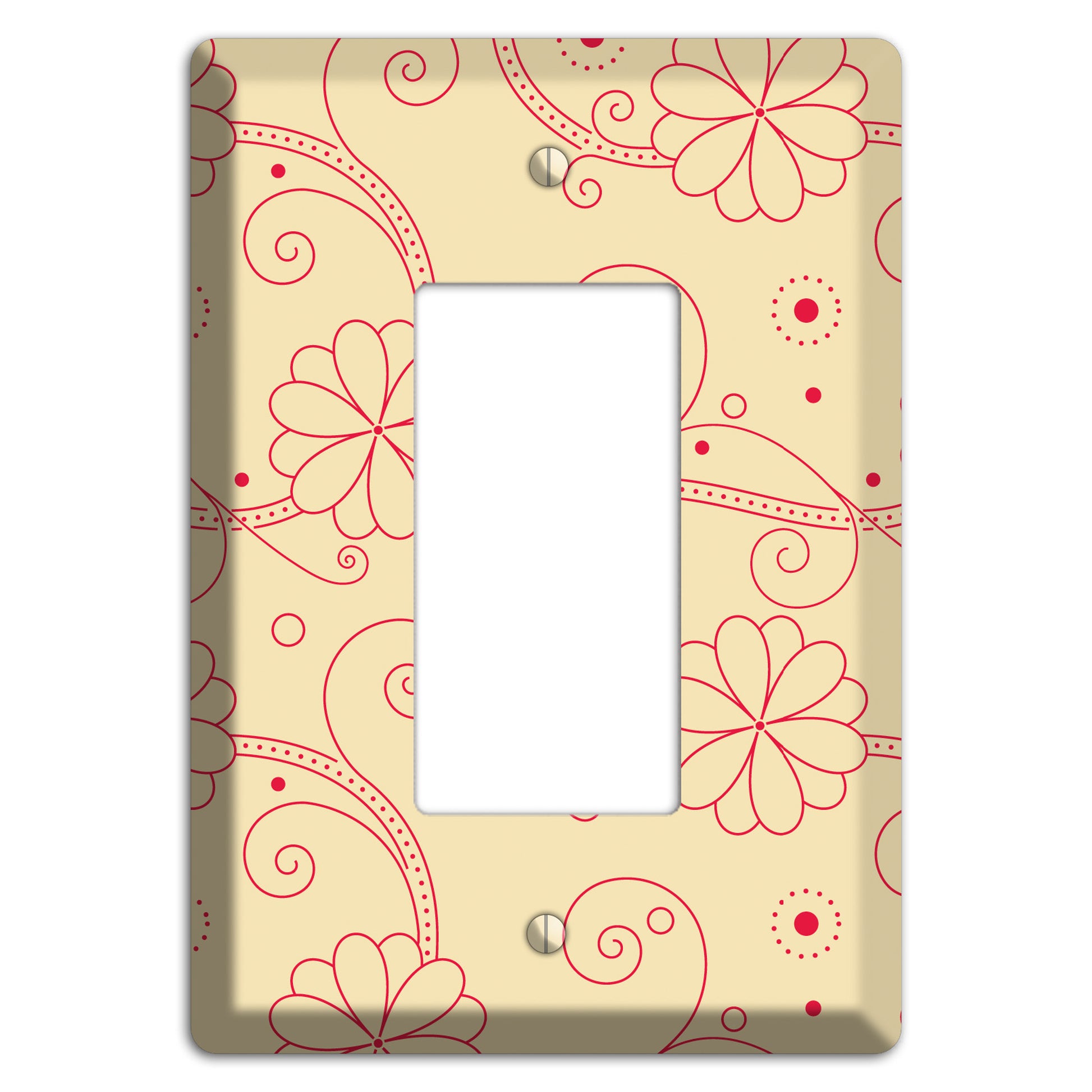 Off White Floral Swirl Rocker Wallplate