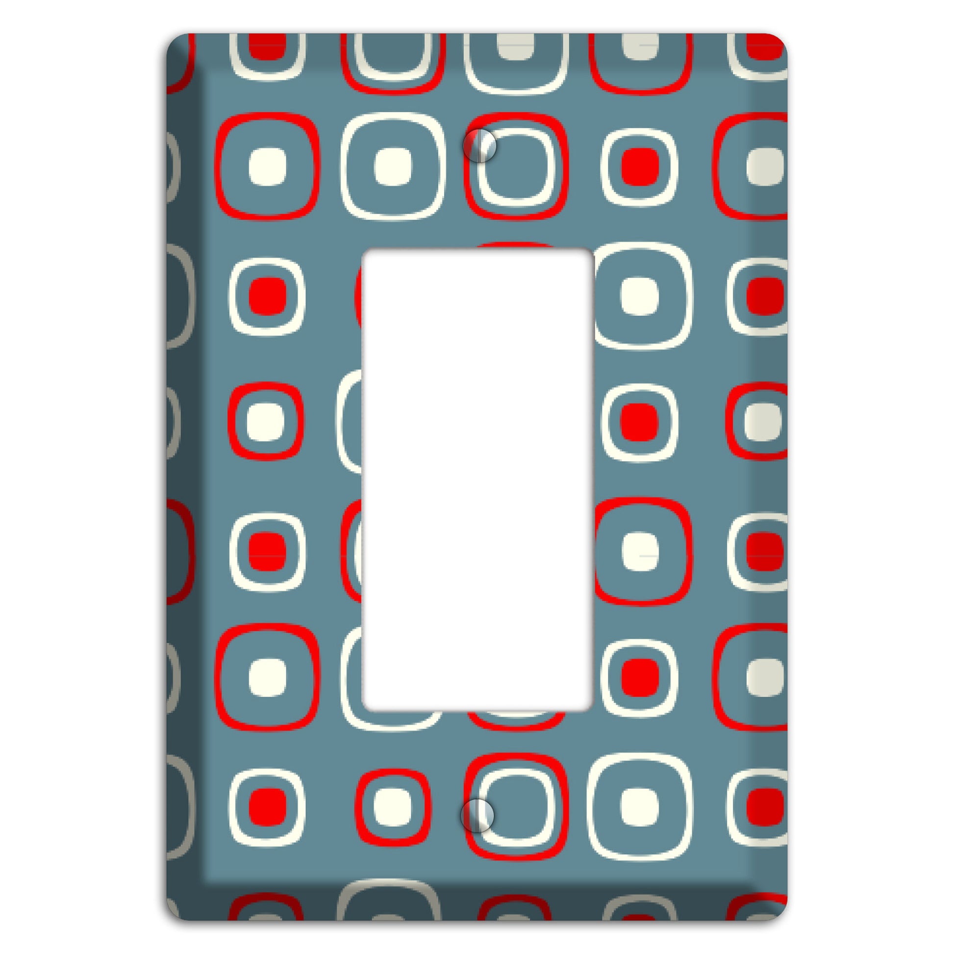 Blue and Red Rounded Squares Rocker Wallplate
