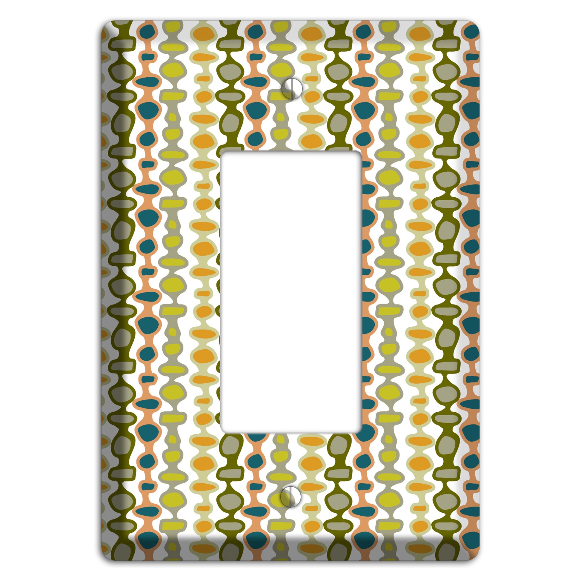 Multi Olive and Mustard Bead and Reel 2 Rocker Wallplate