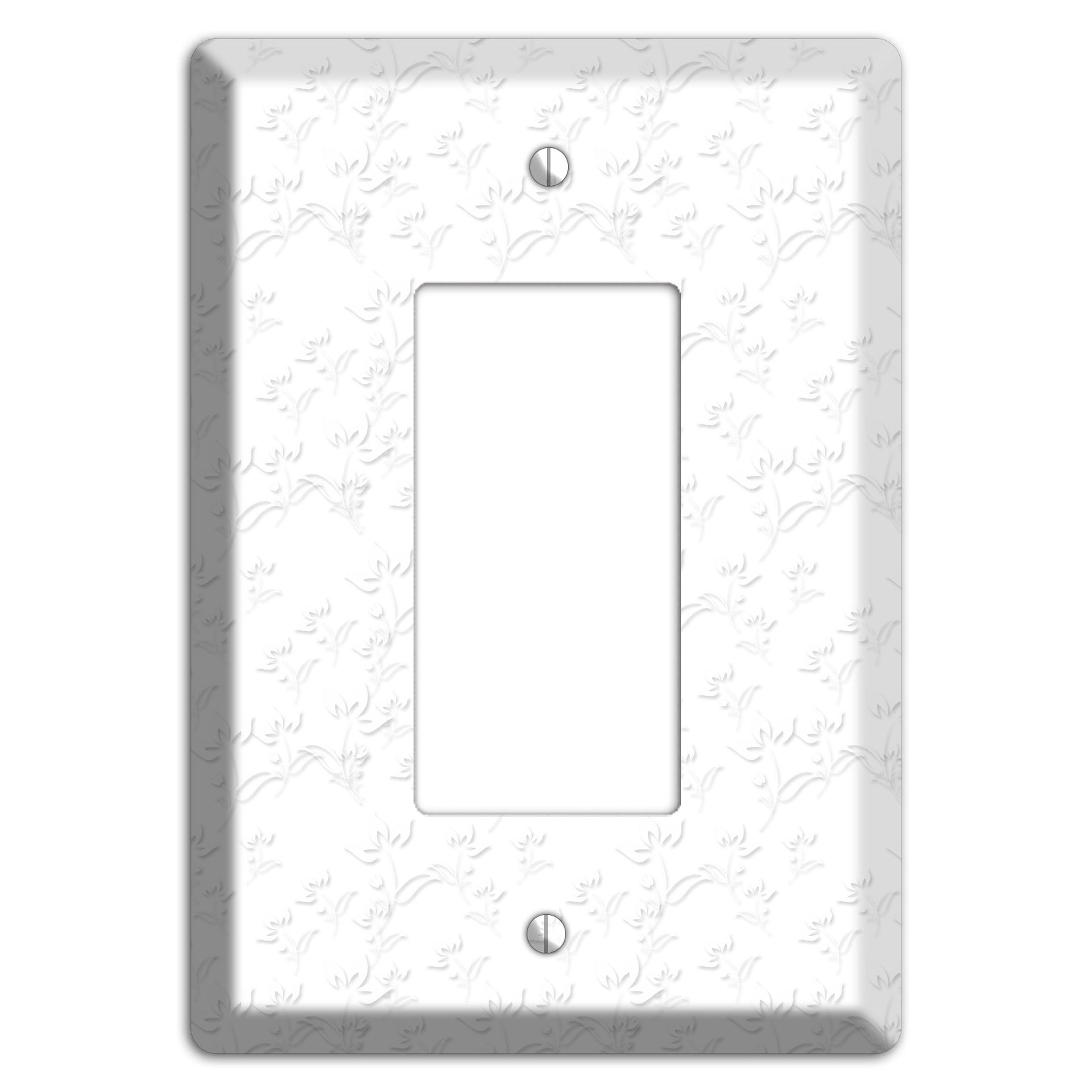 White with Grey Sprig Rocker Wallplate