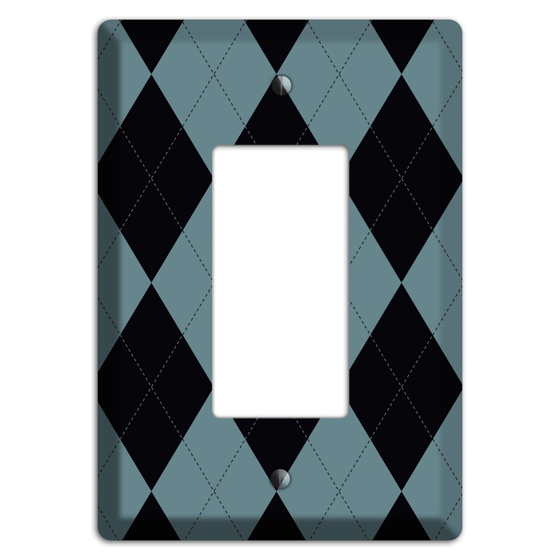 Blue and Black Argyle Rocker Wallplate