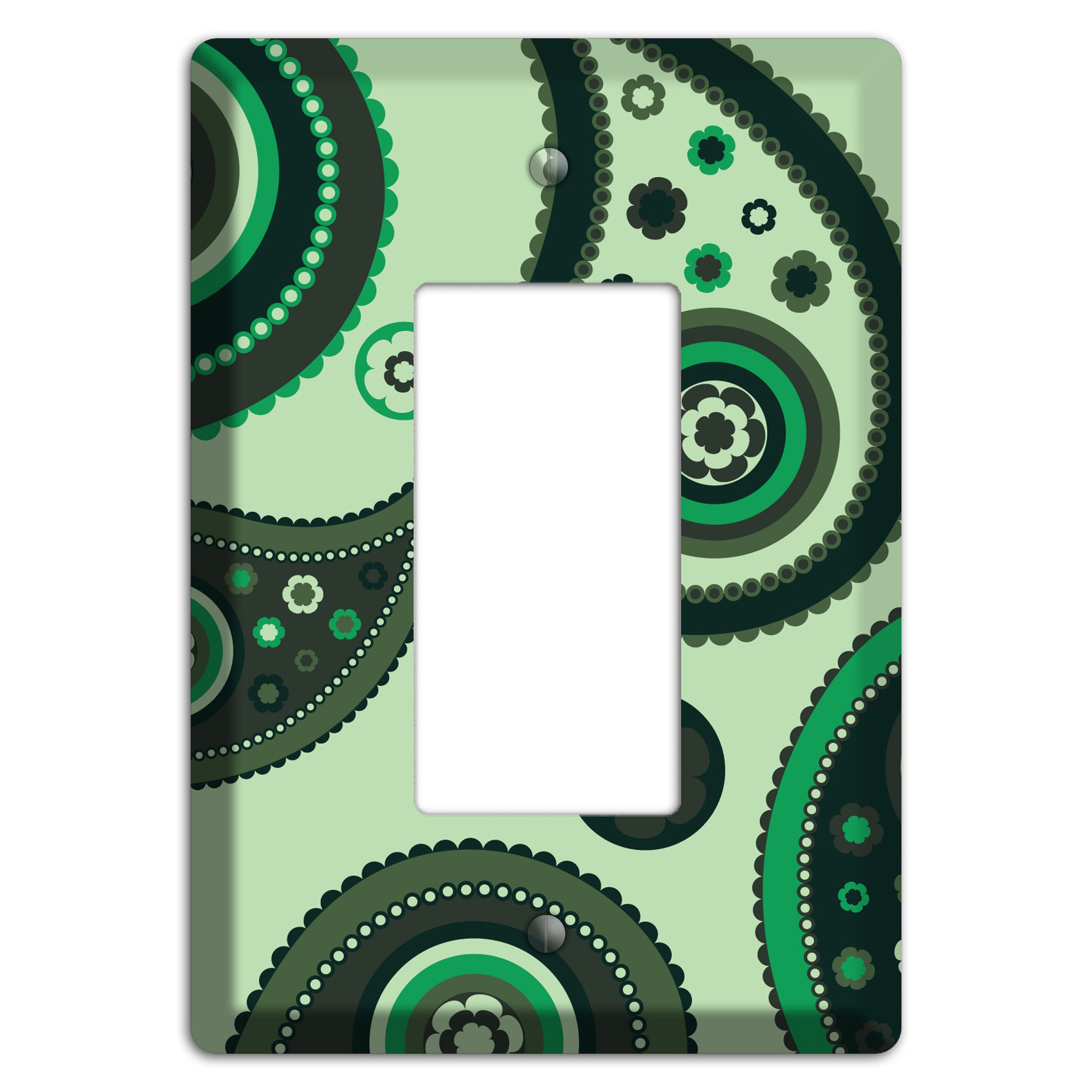 Green Paisley Rocker Wallplate