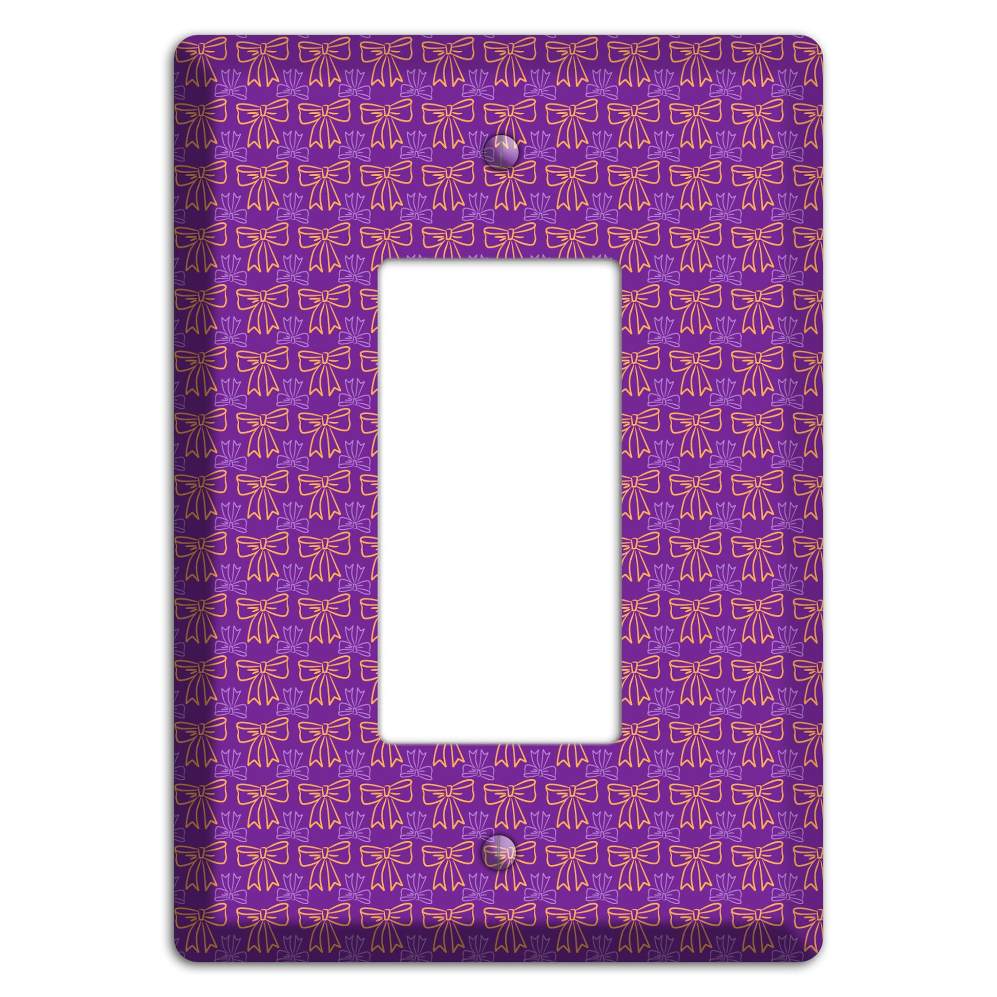 Purple with Pink Bows Rocker Wallplate