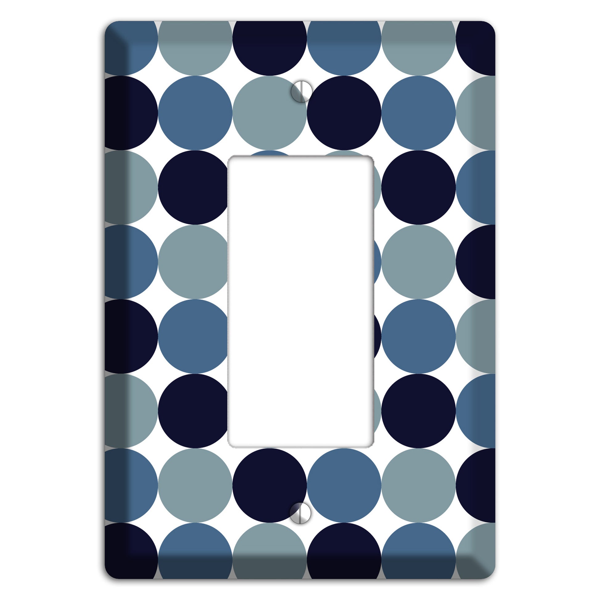 Multi Dusty Blue Tiled Dots Rocker Wallplate