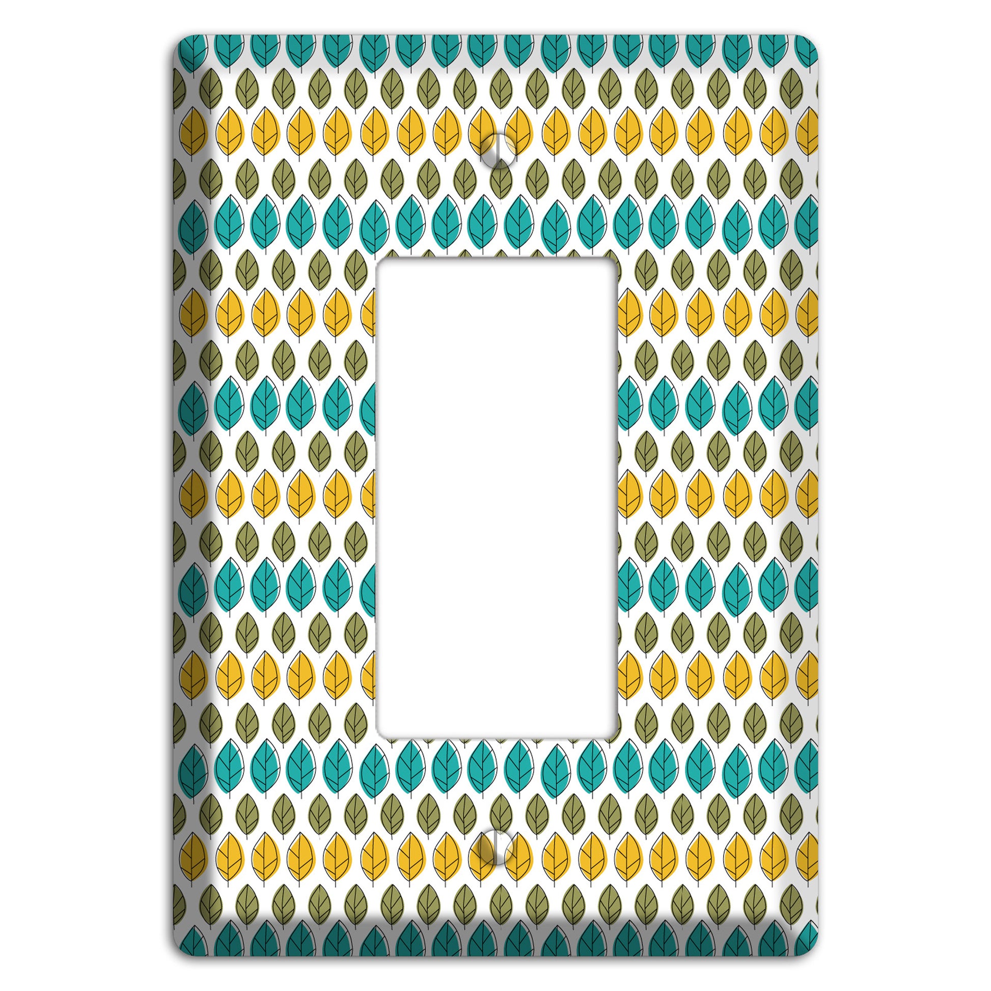 Turquoise Multi Olive Leaf Contour Rocker Wallplate