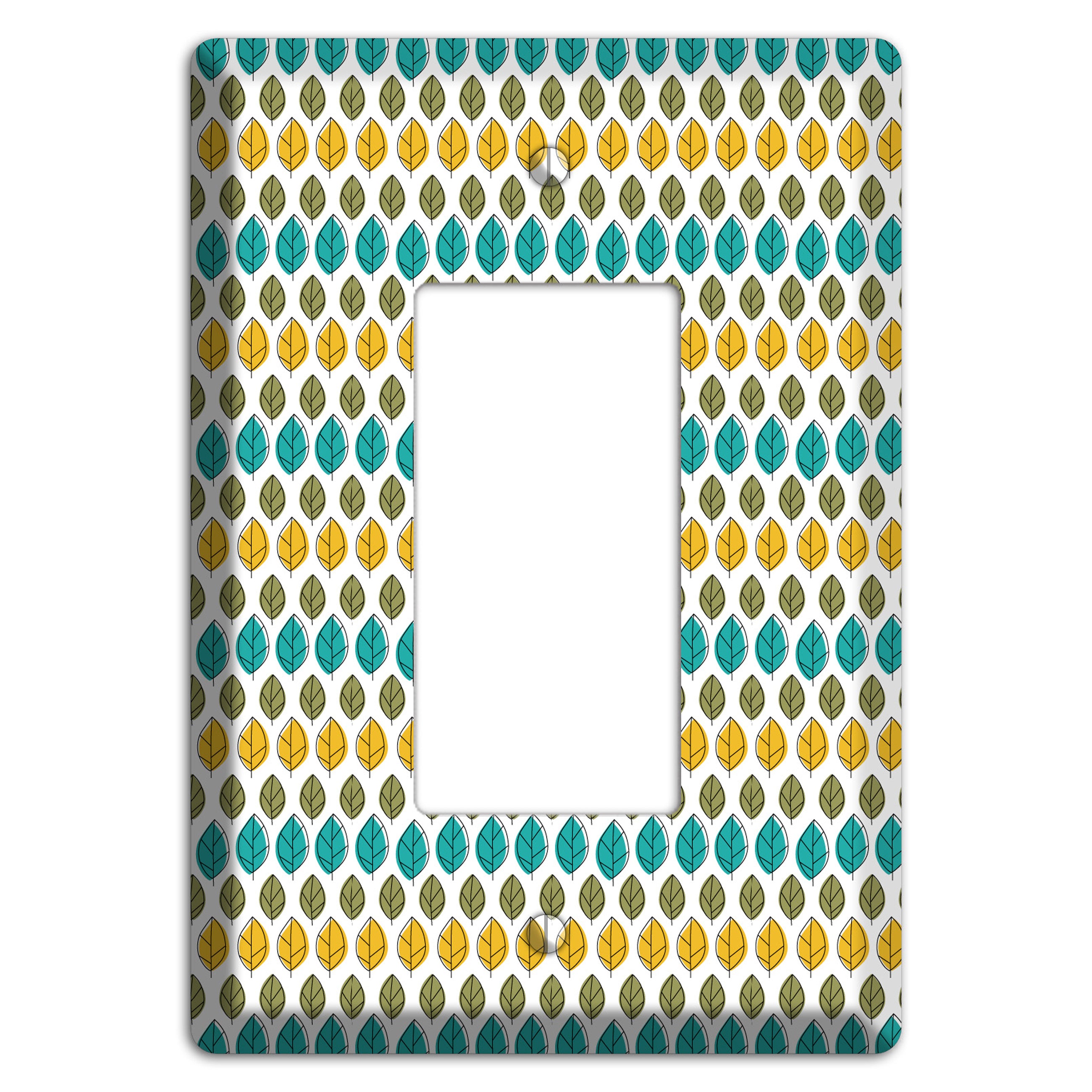 Turquoise Multi Olive Leaf Contour Rocker Wallplate