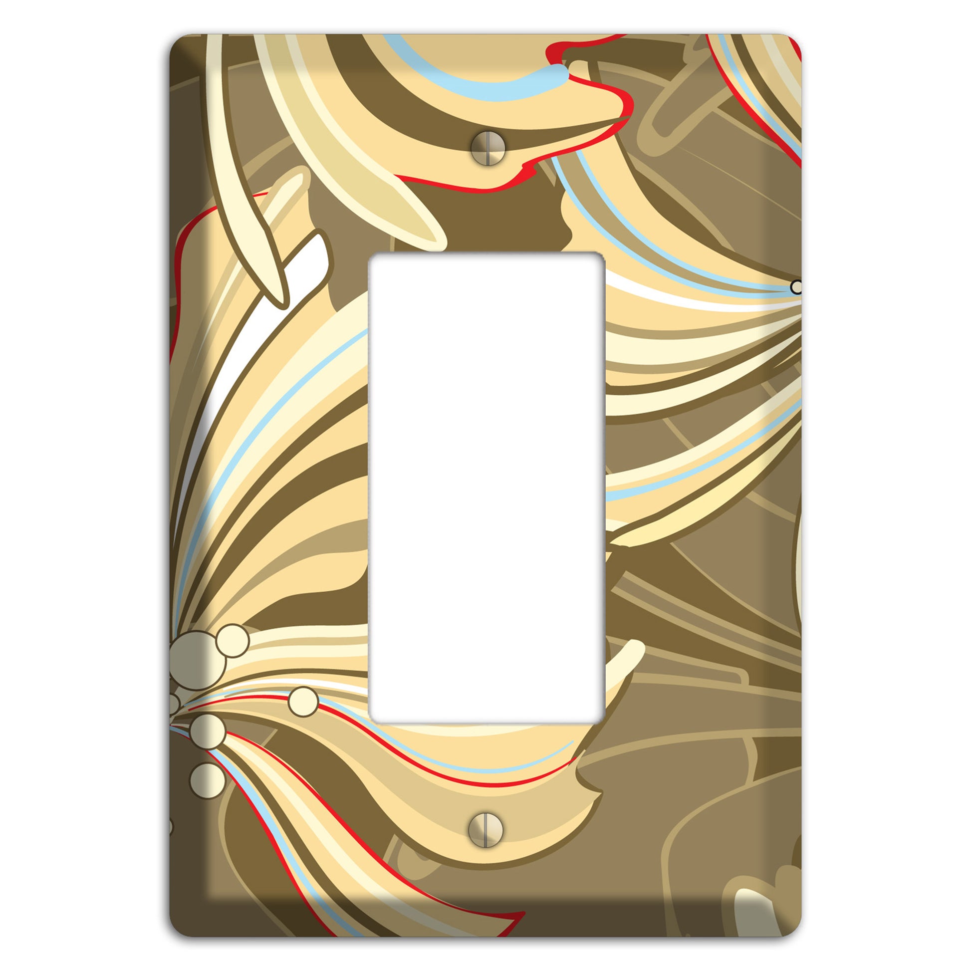 Brown Deco Blossoms Rocker Wallplate