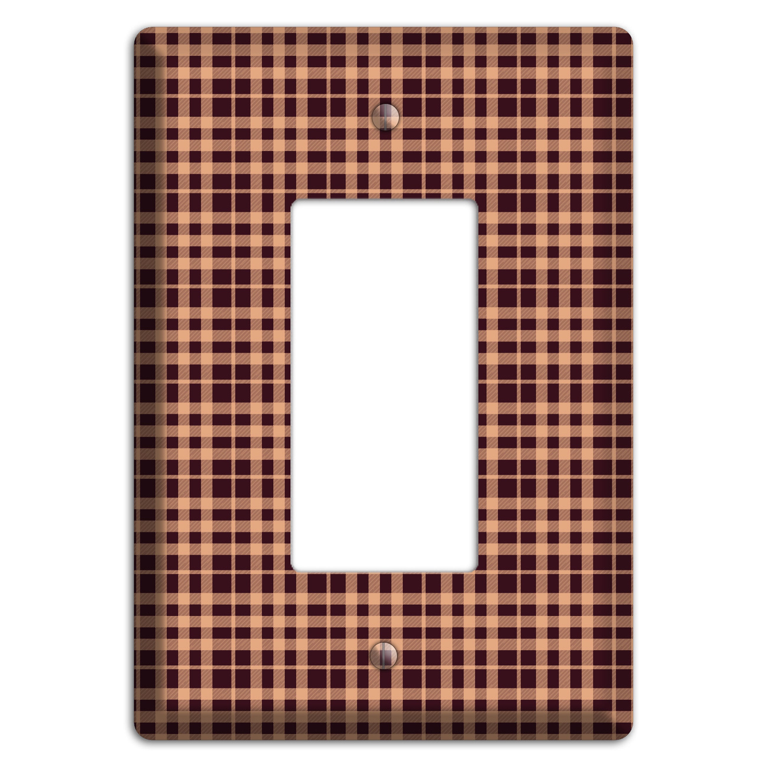 Beige and Black Plaid Rocker Wallplate