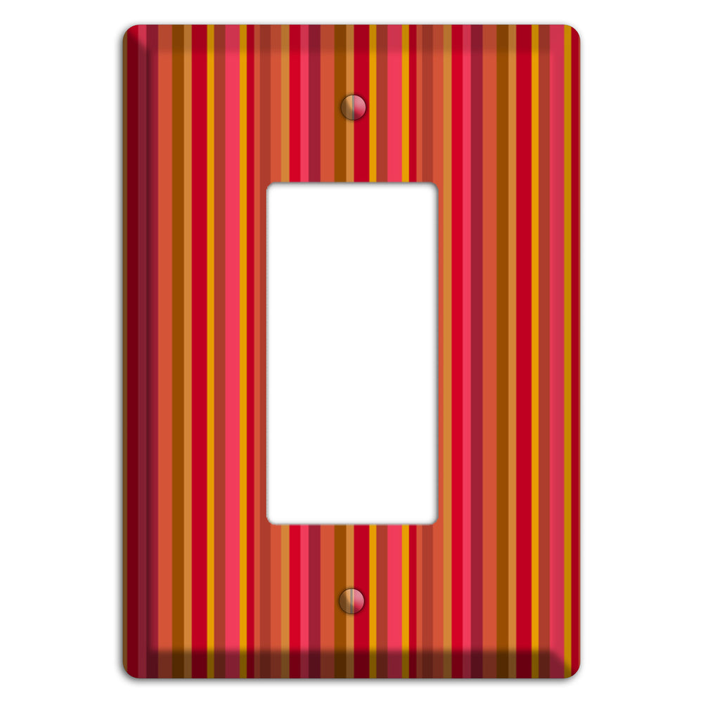 Multi Red Vertical Stripes Rocker Wallplate