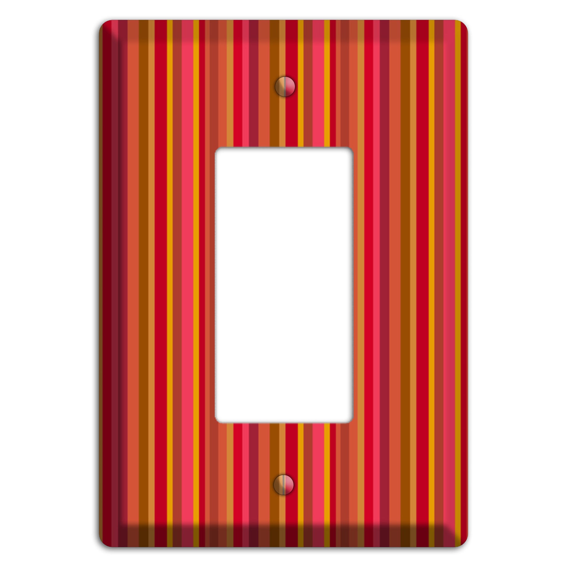 Multi Red Vertical Stripes Rocker Wallplate
