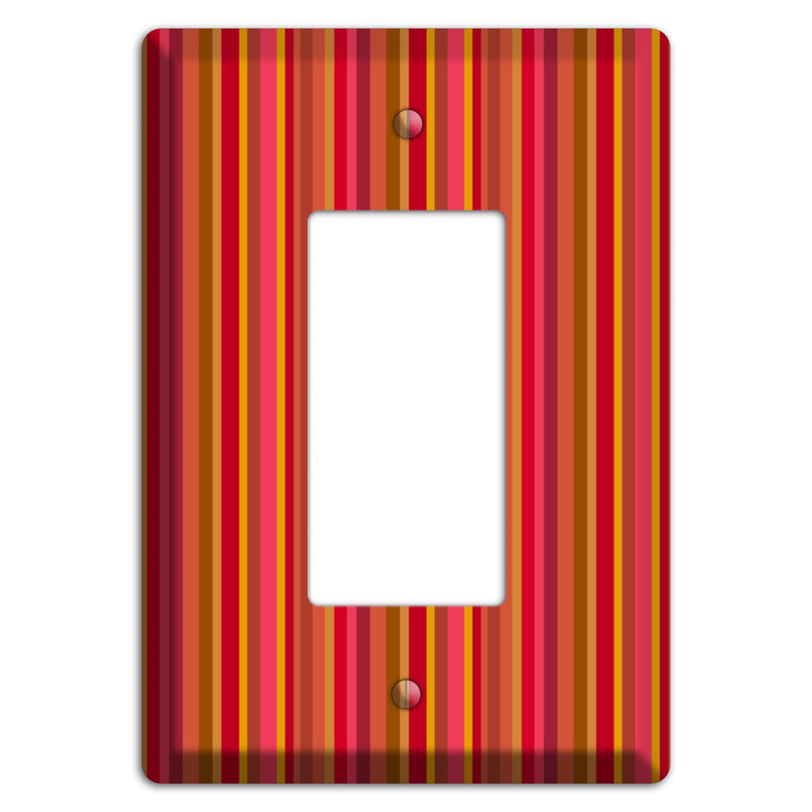 Multi Red Vertical Stripes Rocker Wallplate