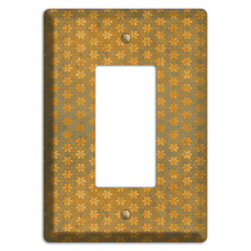 Olive Grunge Floral Contour Rocker Wallplate