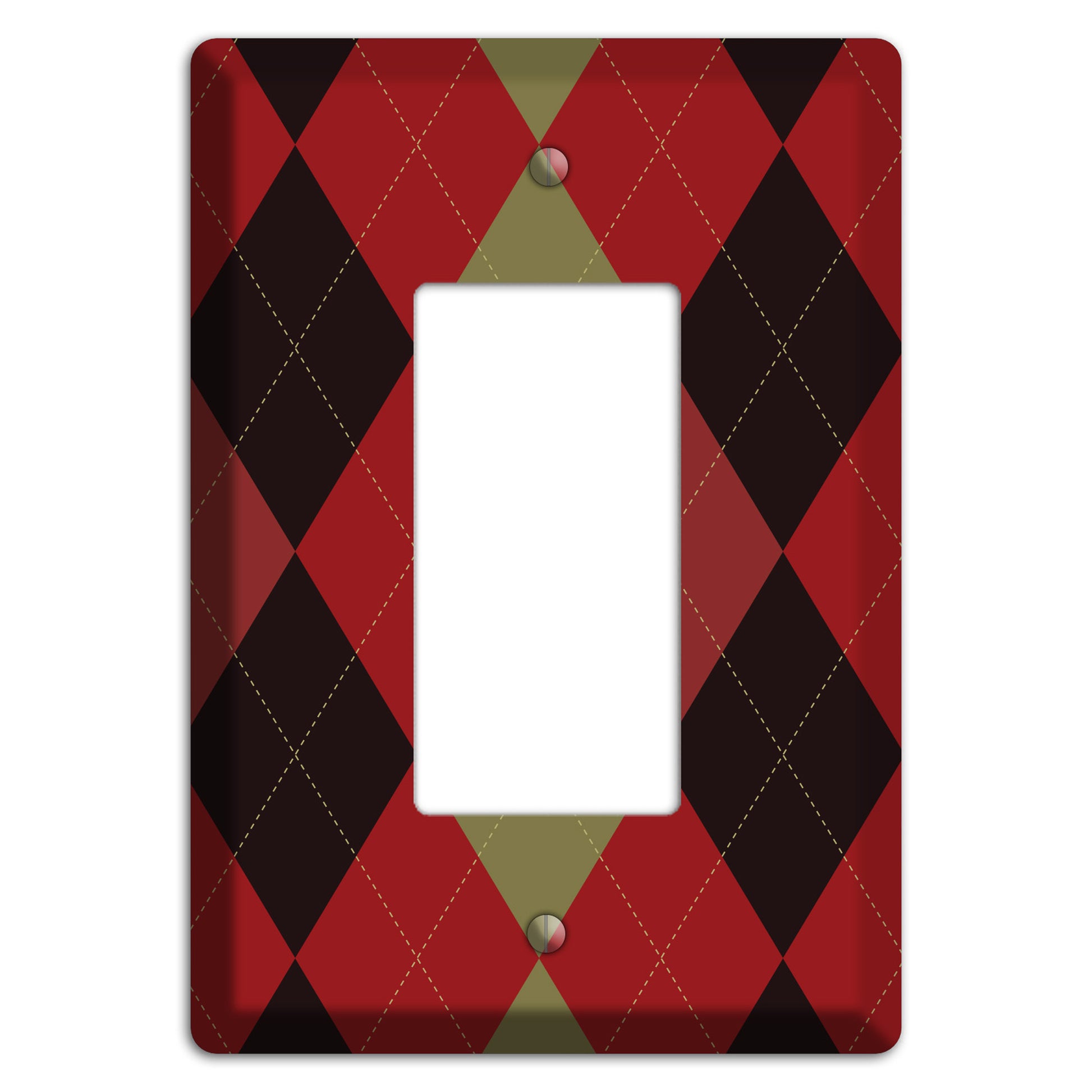 Red Olive Black Argyle Rocker Wallplate