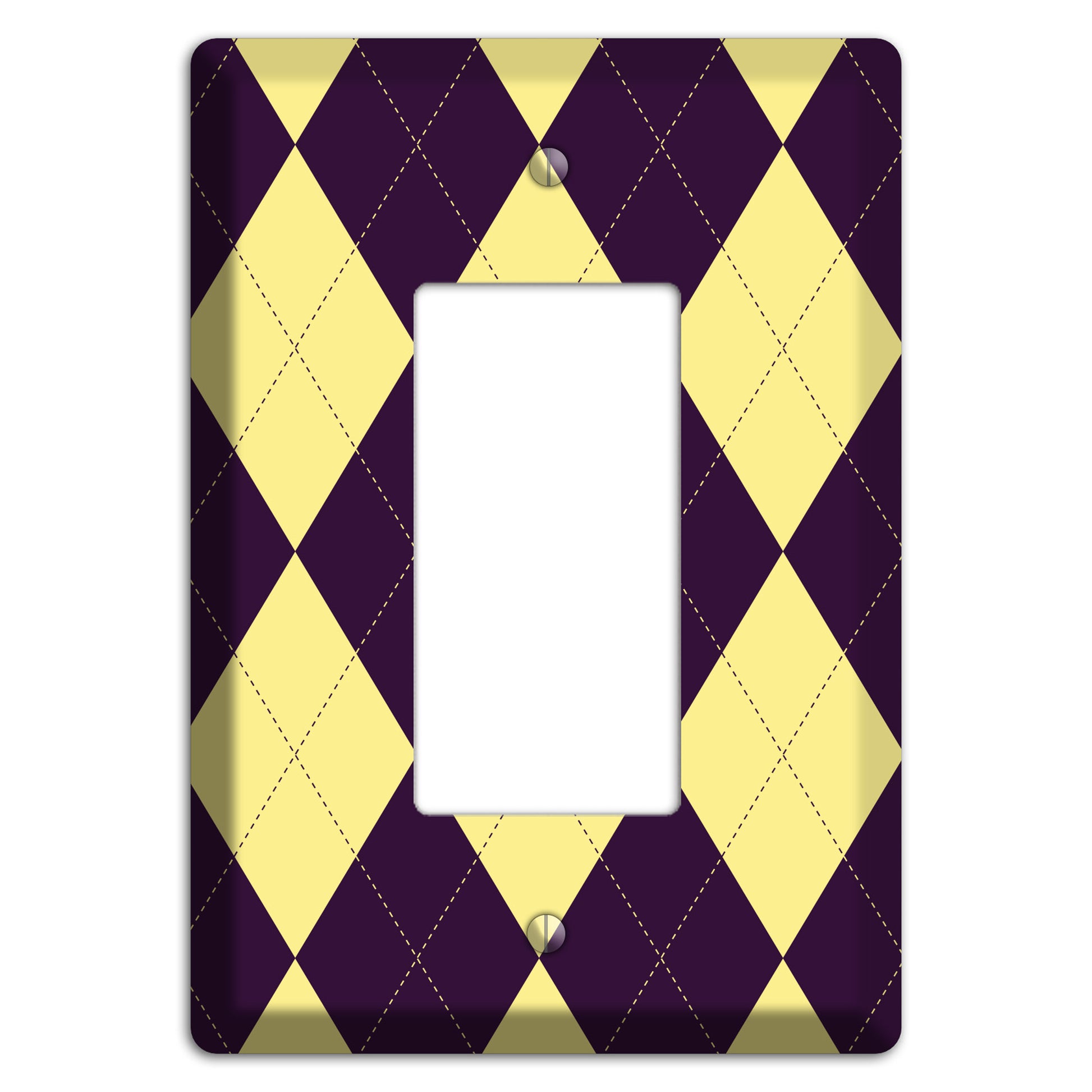Yellow and Black Argyle Rocker Wallplate