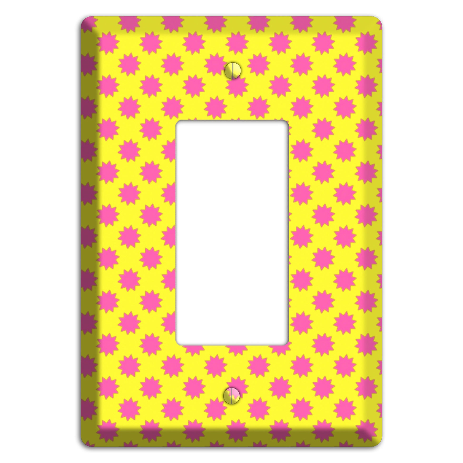 Yellow with Pink Burst Rocker Wallplate