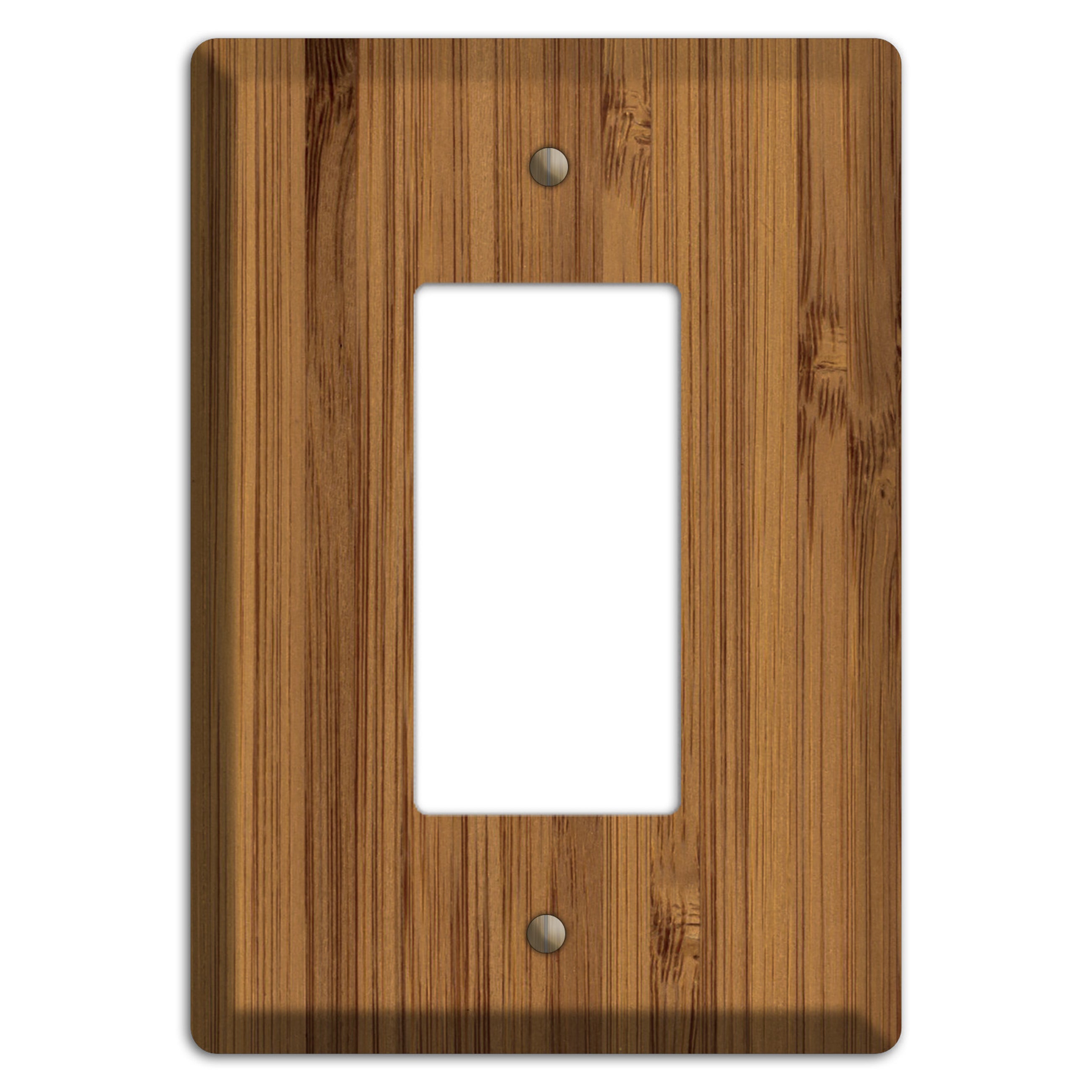 Caramel Bamboo Wood Single Rocker Cover Plate