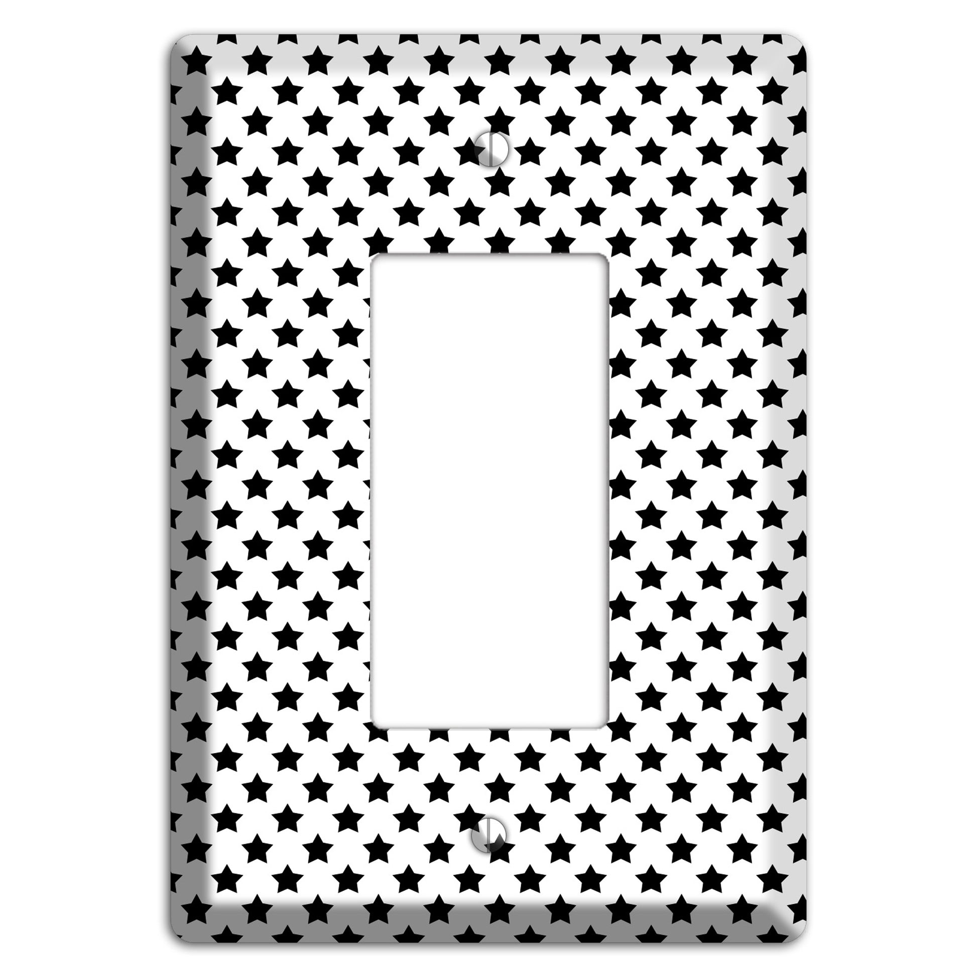 White with Black Stars Rocker Wallplate