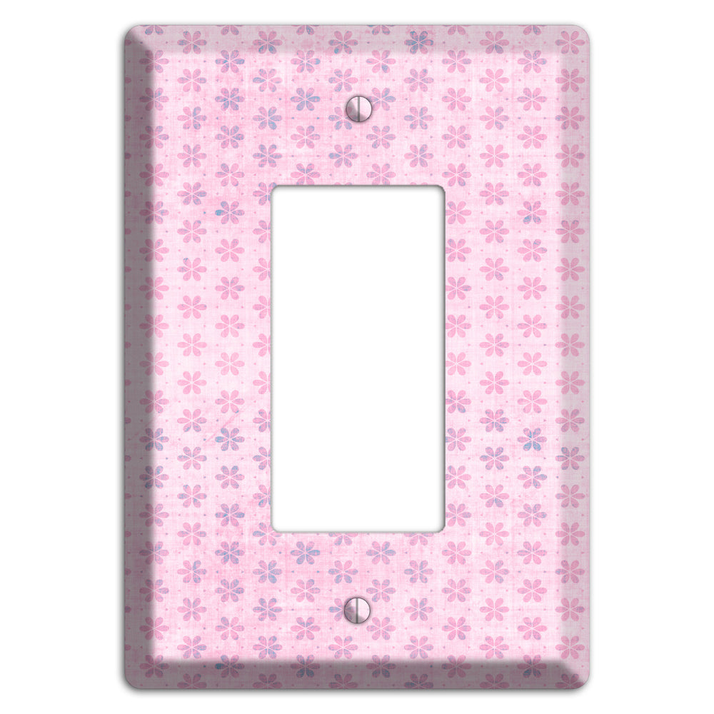 Pink Grunge Floral Contour Rocker Wallplate