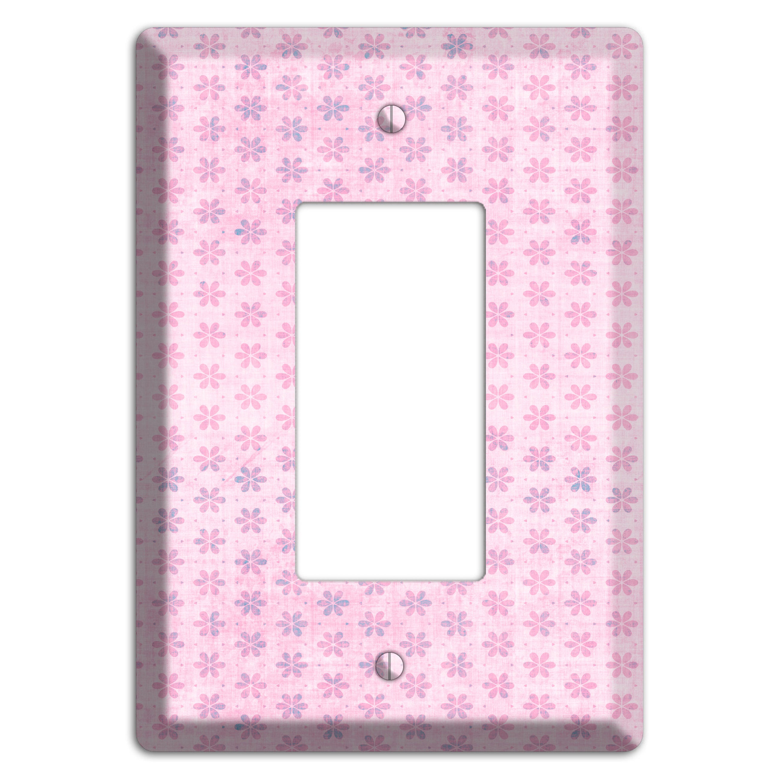 Pink Grunge Floral Contour Rocker Wallplate