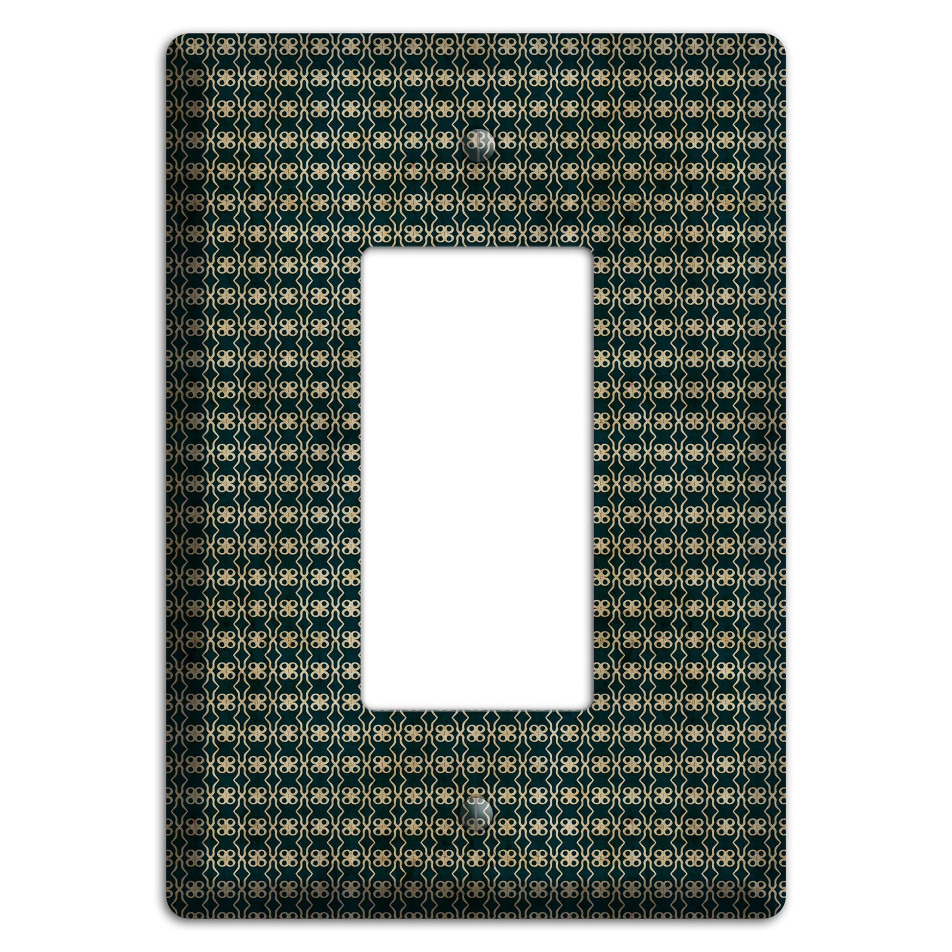 Dark Green Grunge Tiny Tiled Tapestry 2 Rocker Wallplate